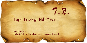 Tepliczky Nóra névjegykártya